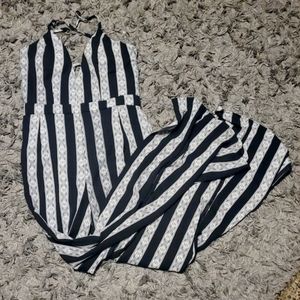 Stripe long romper